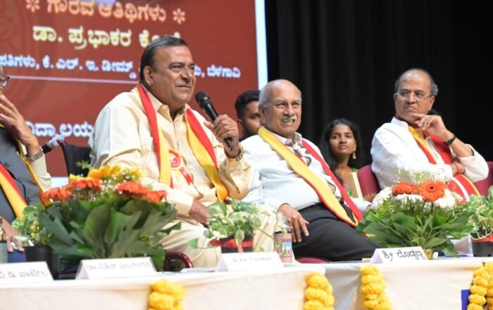 Shri Doddanna addressing Nityotsava 2025 at KAHER Kannada Balaga event