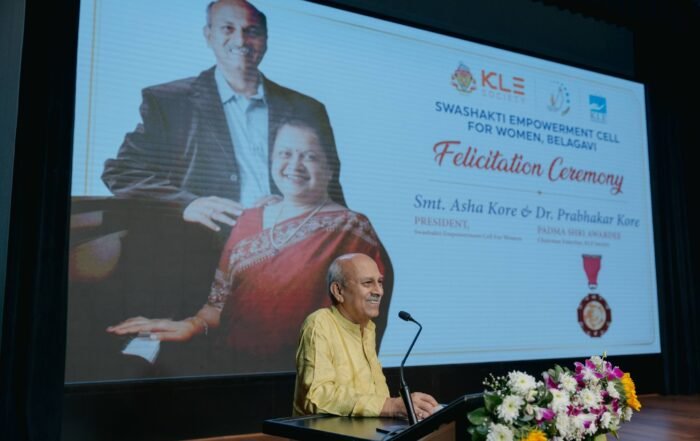 Dr. Prabhakar Kore reflects on his Padma Shri award in Literature and Education and the vital role of women across KLE healthcare and educational institutions.