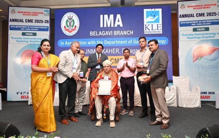 Dr Prabhakar Kore at the IMA Belagavi Annual CME 2026 on Gastroenterology and Hepatology in Belagavi.