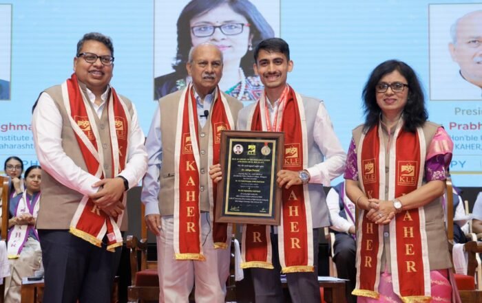 Dr. Prabhakar Kore presides over the KAHER 16th Convocation Ceremony, honoring 40 gold medalists, global healthcare partners, and a green campus milestone.